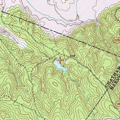 Topographic Map of Capital Kiwanis Club Pond Dam, NC