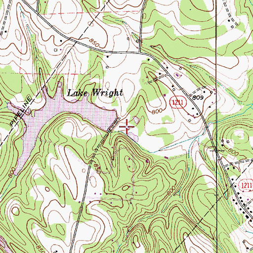 Topographic Map of Landis Water Reservoir Dam, NC