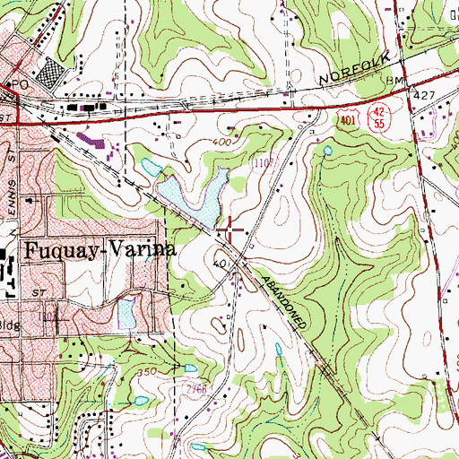 Topographic Map of Parkers Pond Dam, NC