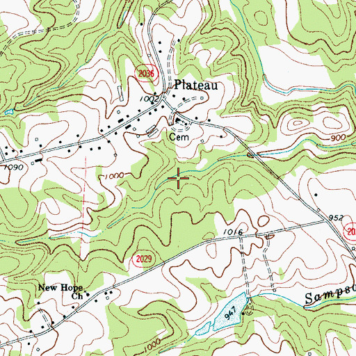 Topographic Map of Leatherman Lake, NC