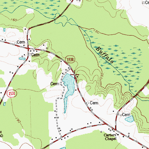 Topographic Map of Browns Pond, NC