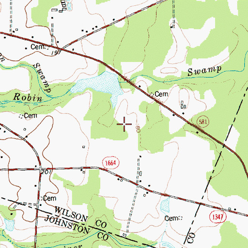 Topographic Map of Scotts Lake, NC