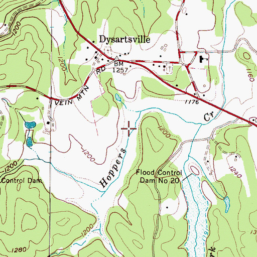 Topographic Map of Muddy Creek B S A Dam, NC