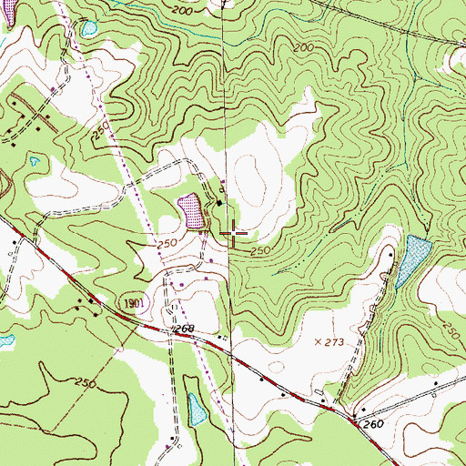 Topographic Map of Uzzles Pond Dam, NC