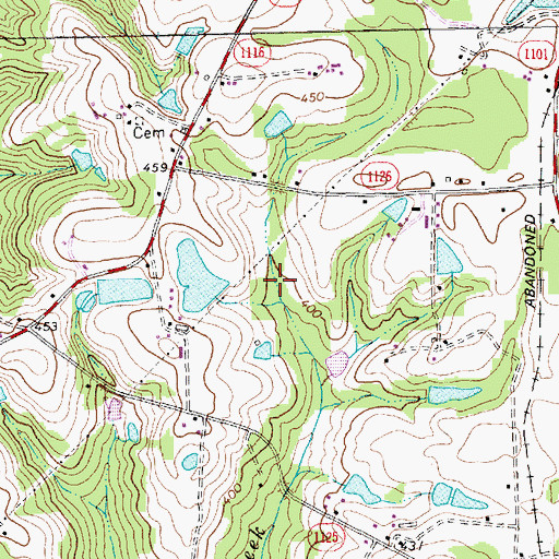 Topographic Map of Evans Pond, NC