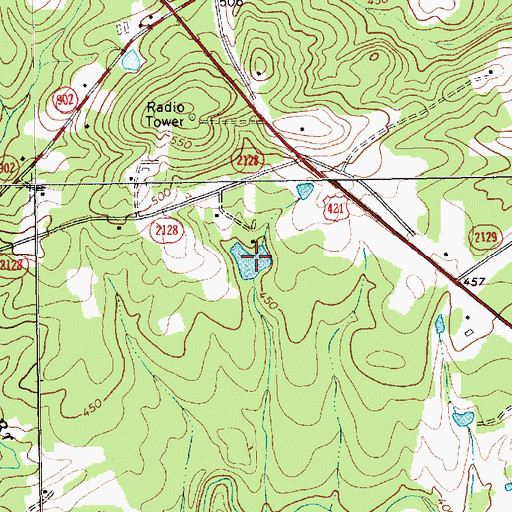 Topographic Map of Roscoe Pond, NC
