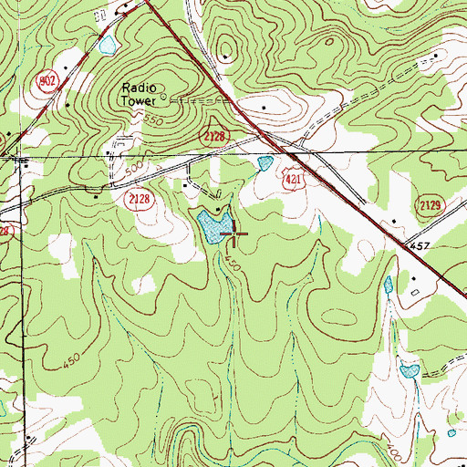 Topographic Map of Roscoe Pond Dam, NC