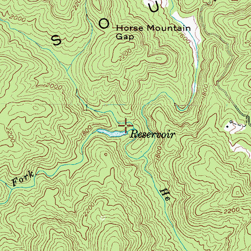 Topographic Map of Morganton Watershed Lake, NC