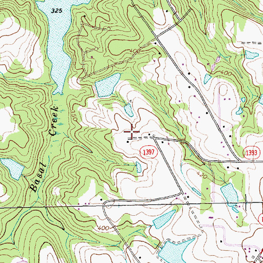 Topographic Map of Akins Pond Number One Dam, NC