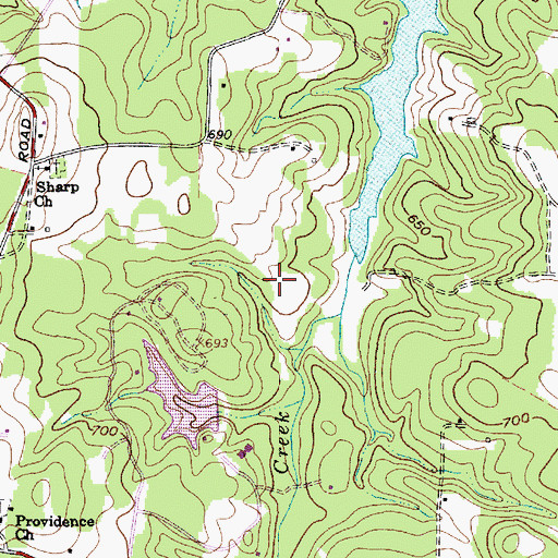 Topographic Map of Dan Nicholas Lake, NC