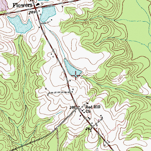 Topographic Map of Flowers Pond Number One, NC