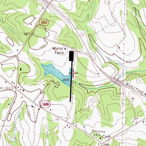 Topographic Map of Comm Scope Dam, NC