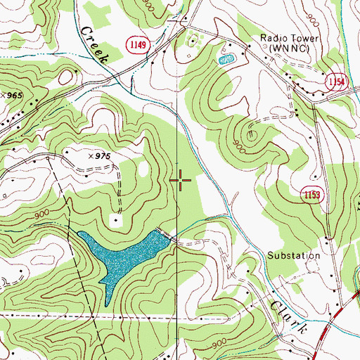 Topographic Map of Newton City Lake Dam, NC