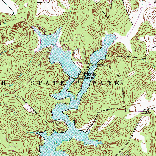 Topographic Map of Duke Power Park Dam, NC