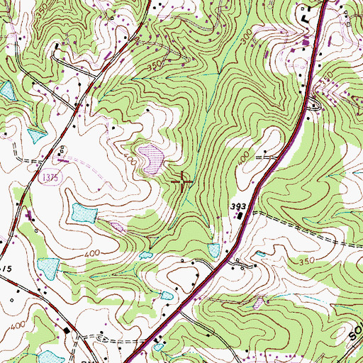 Topographic Map of Matthews Lake, NC