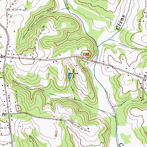 Topographic Map of Gaither Dam, NC