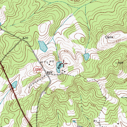 Topographic Map of Carter Lake Dam Number One, NC