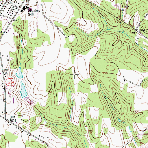 Topographic Map of Rowan County Wildlife Lake Dam, NC