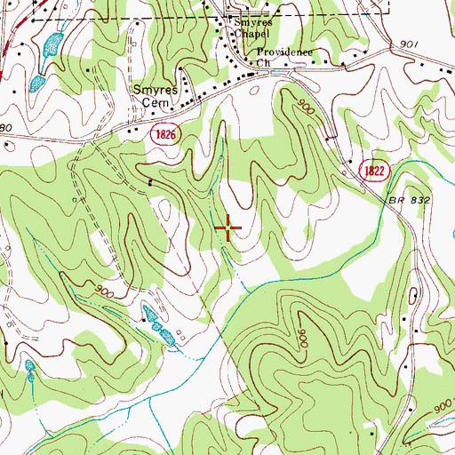 Topographic Map of Elmore Dam, NC