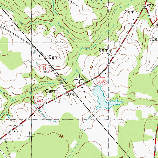 Topographic Map of Strickland Pond Dam, NC