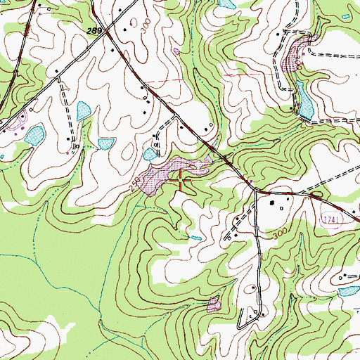 Topographic Map of Lake Andrew Acres Dam, NC