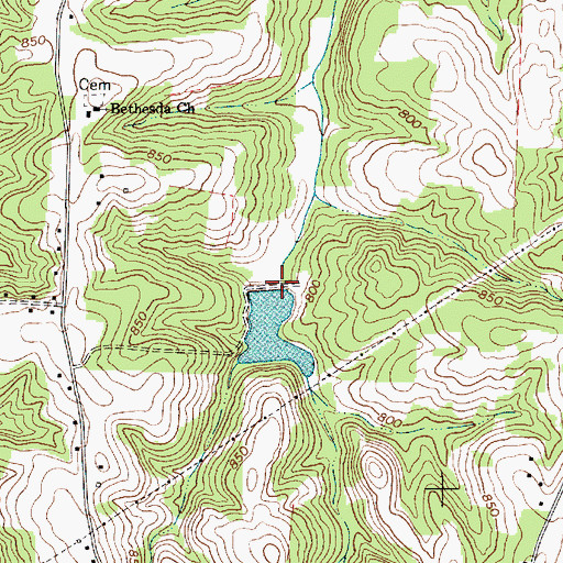 Topographic Map of J C Neely Dam, NC