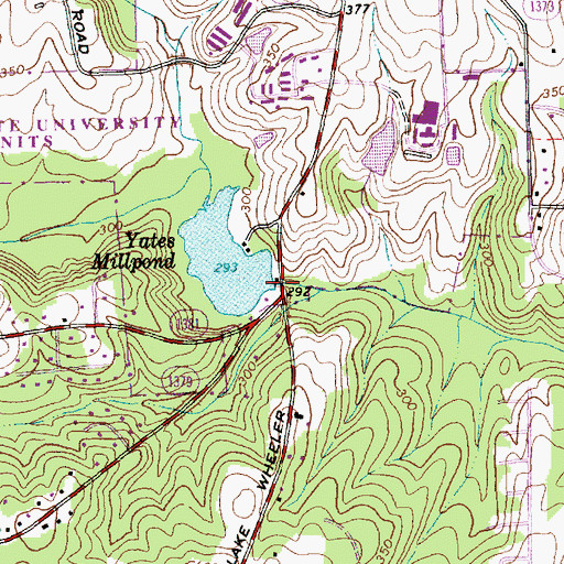 Topographic Map of Yates Millpond Dam, NC