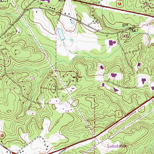 Topographic Map of Apex Lake Dam, NC