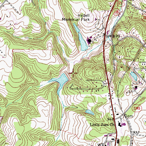 Topographic Map of Barium Spring Orphanage Dam, NC