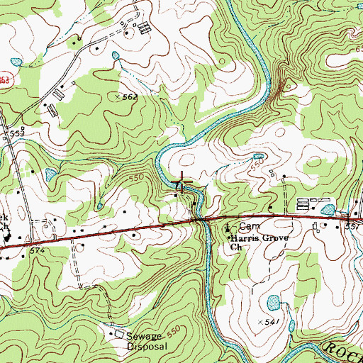 Topographic Map of Hackneys Millpond Dam, NC