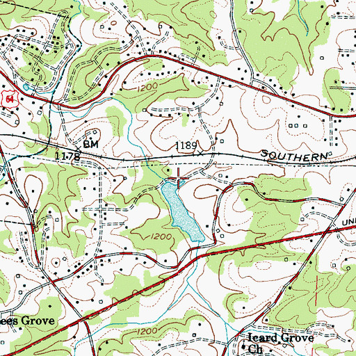Topographic Map of Valdese Lake Dam, NC