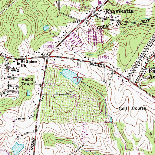 Topographic Map of NCSU Pond Number One Dam, NC