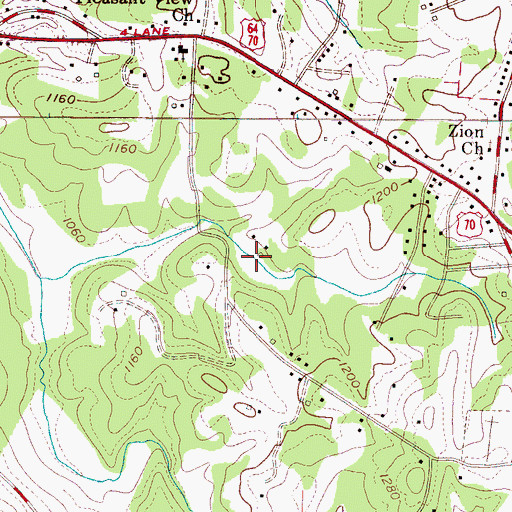 Topographic Map of Leonhart Lake, NC