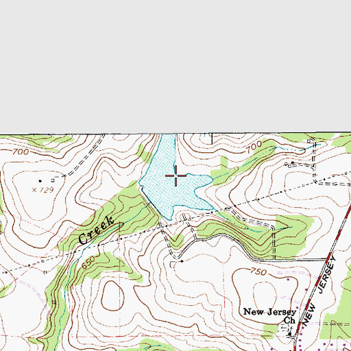 Topographic Map of Cobles Reservoir, NC