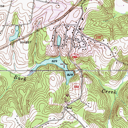Topographic Map of Kenneth Raymer Lake, NC