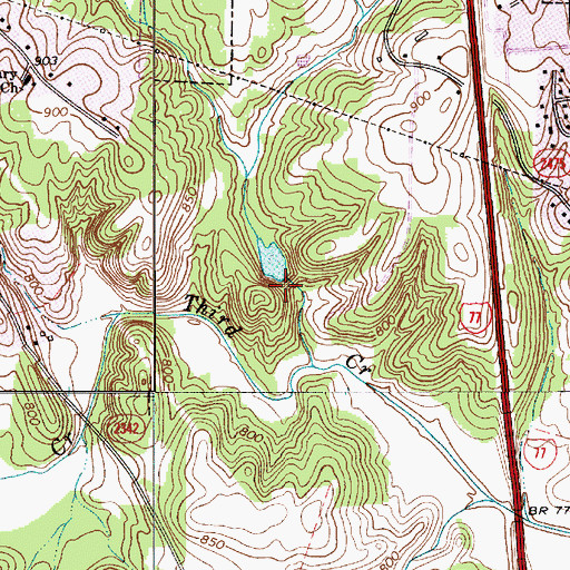 Topographic Map of Noname, NC
