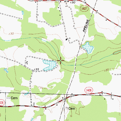 Topographic Map of Adams Dam, NC