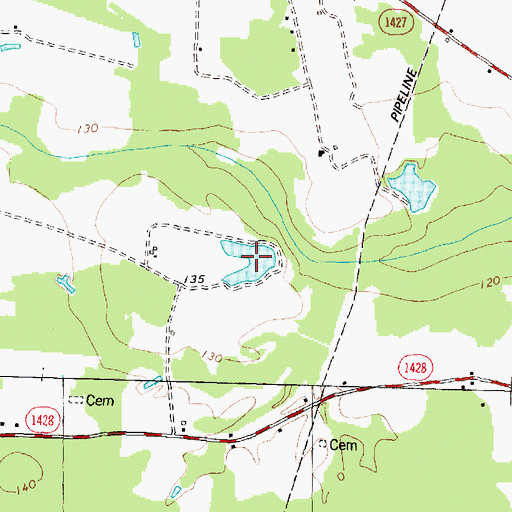 Topographic Map of Adams Pond, NC