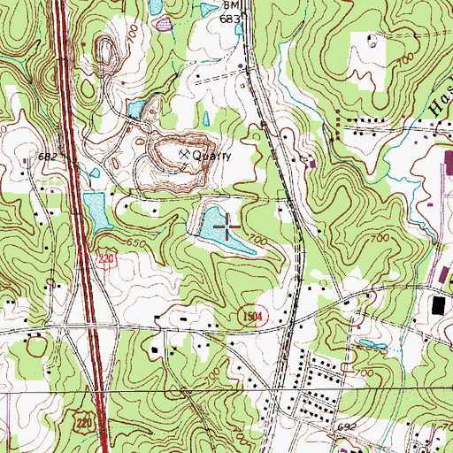 Topographic Map of Carl Hamlett Lake, NC