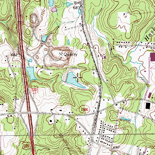 Topographic Map of Carl Hamlett Lake Dam, NC