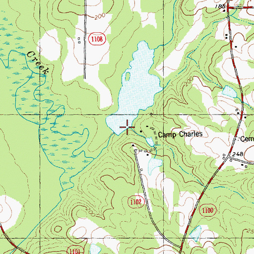 Topographic Map of Camp Charles Lake Dam, NC