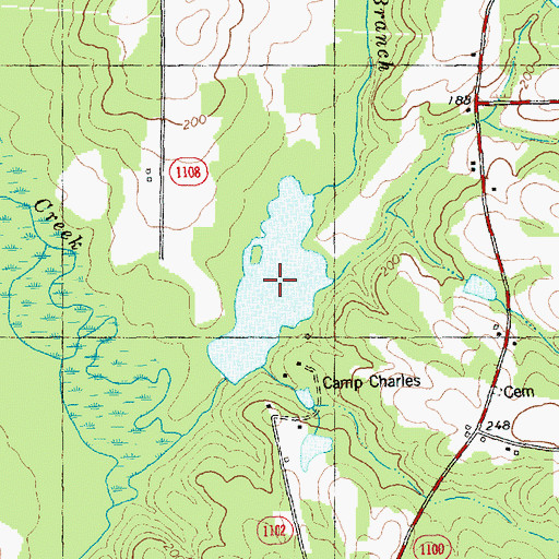 Topographic Map of Camp Charles Lake, NC