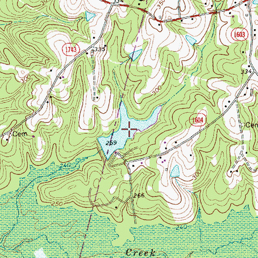 Topographic Map of Castlebury Lake, NC