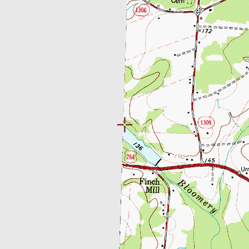 Topographic Map of Finchs Millpond, NC