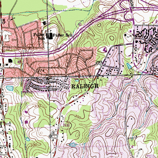Topographic Map of Lake Johnson, NC