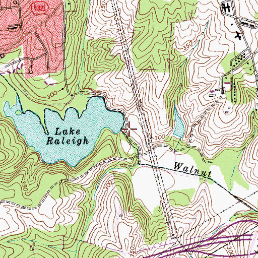 Topographic Map of Lake Raleigh Dam, NC