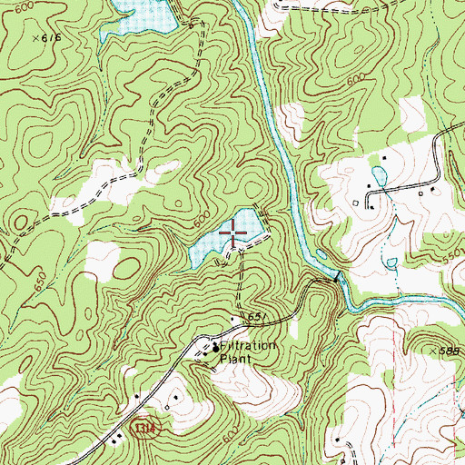 Topographic Map of Siler City Water Supply Lake Number Two, NC