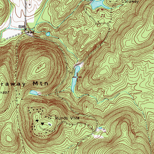 Topographic Map of Caraway Lake Number Two, NC