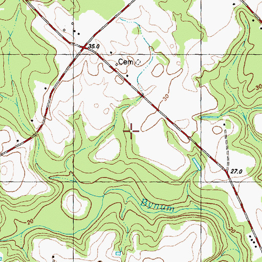 Topographic Map of Batts Pond, NC