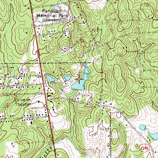 Topographic Map of Richardson Lake Dam, NC